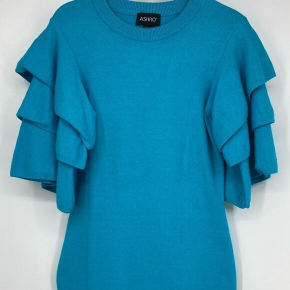 Ashro Turquoise Bodycon Knit Dress Size M - Picture 4 of 5